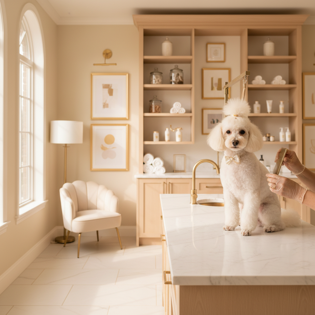 BoneJour Pet Grooming Salon — luxury grooming salon interior, Barrington IL